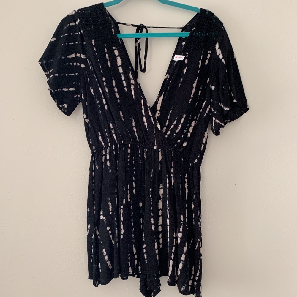Xhilaration Black Tie Dye Romper.